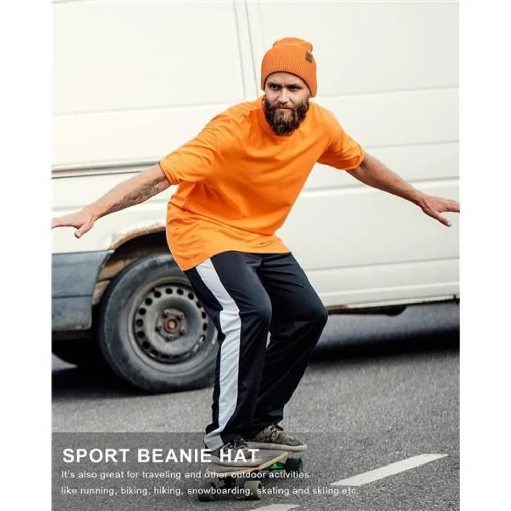 Beanie Men Slouchy Knit Skull Cap Warm Stocking Hats Guys Women Striped